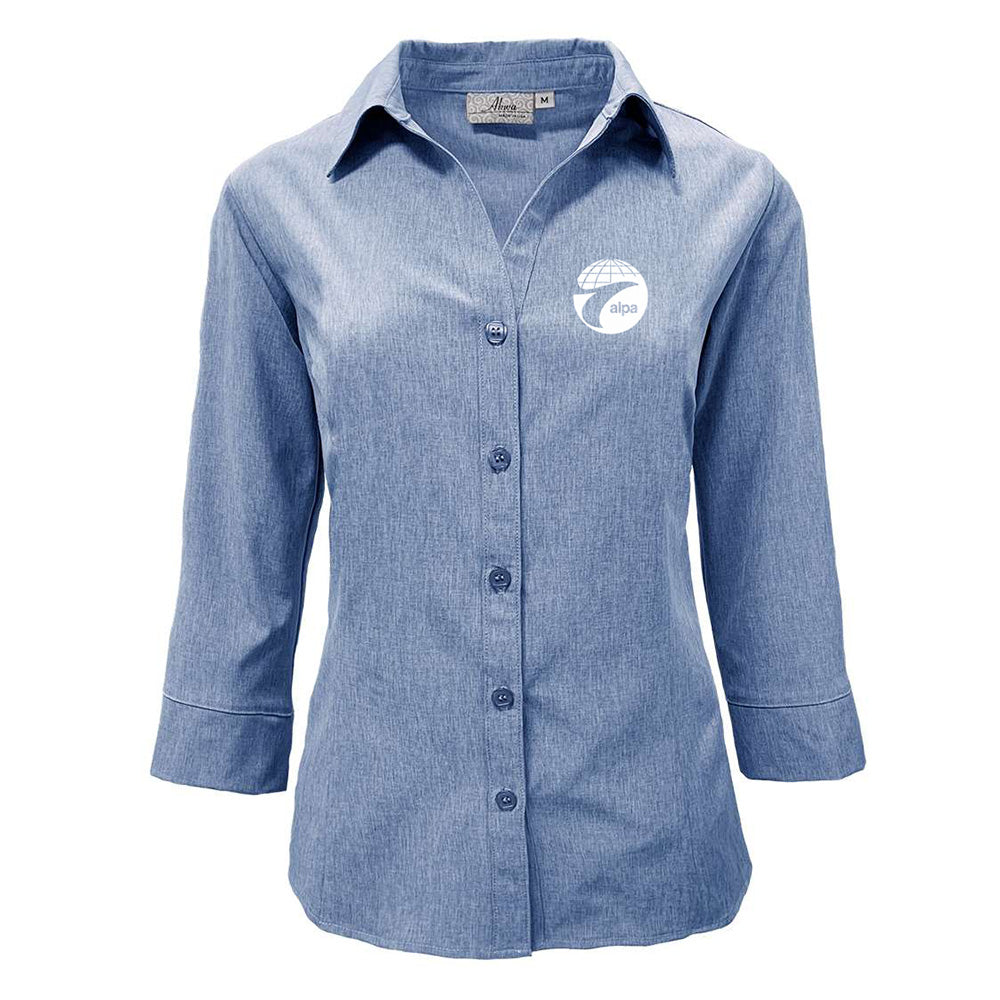 3/4 sleeve dress shirt womens Hawes & Curtis Fitted Black Shirt | 3/4 Sleeve | Cotton Stretch | Plain